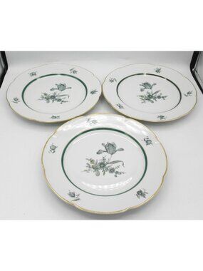 Royal Bayreuth Teal Tulip Lunch Plates 9.75 Inch  Pattern Code: ROBTET Set of 3